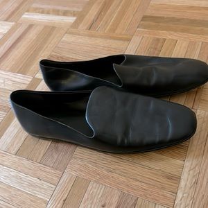 Vince black leather flats